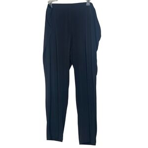 Susan Graver Essentials Black Wide Leg Flowy Layered Pants Women's 3X